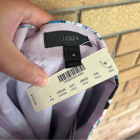 NWT J. Crew Two Tiered Pleated Short Skirt Multicolored Waterfall Color Size 4 - Picture 6 of 9